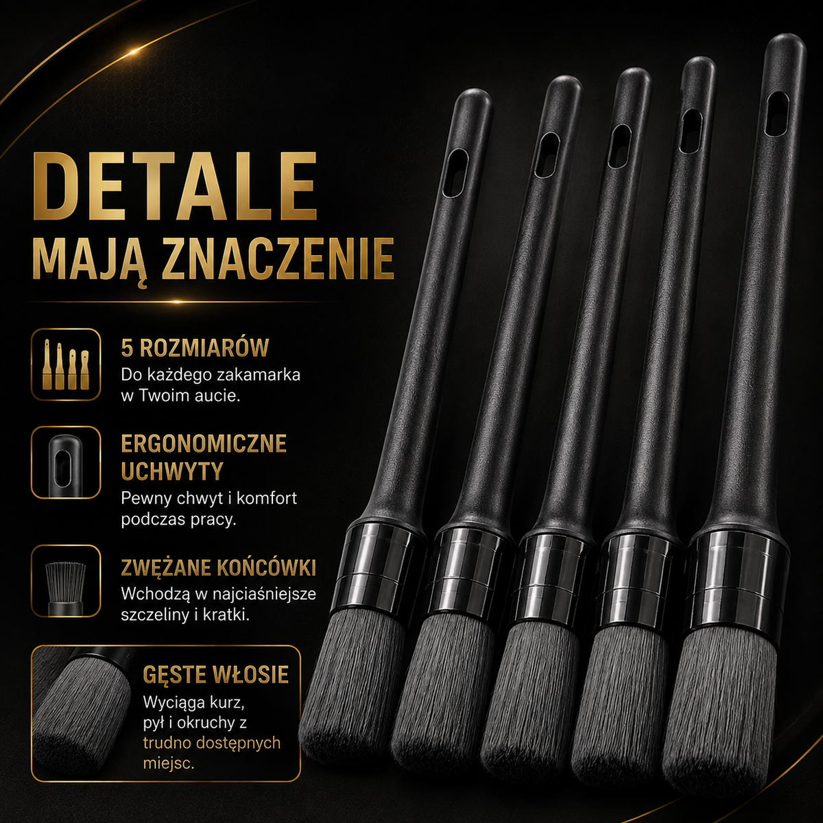 Zestaw Szczotek do Wnętrza — 5 szt.