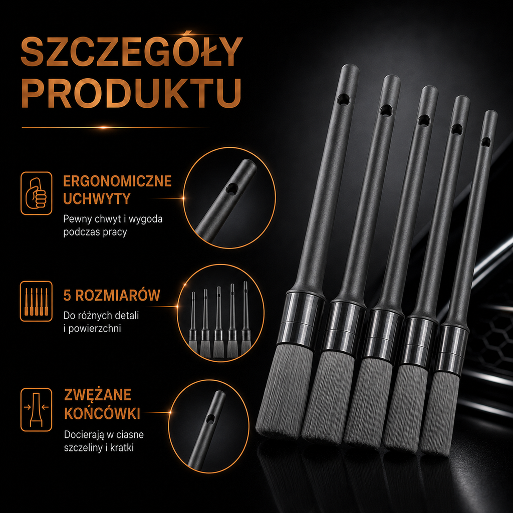 Zestaw Szczotek do Wnętrza — 5 szt.