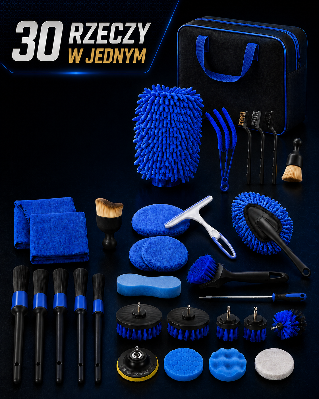 Wielofunkcyjny Zestaw do Detailingu — 30 elementów